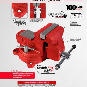 Tornillo de banco de acero al carbono 5" Urrea