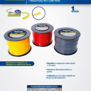 Nailon redondo para desbrozadora en carrete, 2.4 mm x 262 m Surtek