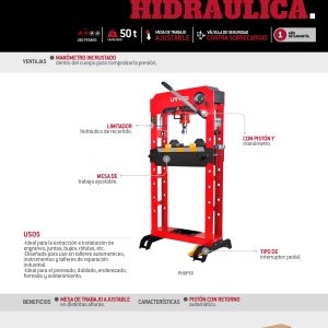 Prensa hidráulica con pedal 50 ton Urrea