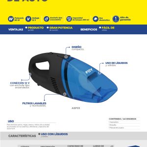 Filtro de tela para aspiradora ASP33 Foy