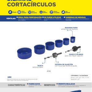 Juego de sierras cortaciruclos, 8 piezas Foy