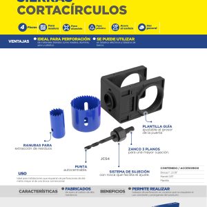 Juego de sierras cortaciruclos, 4 piezas Foy