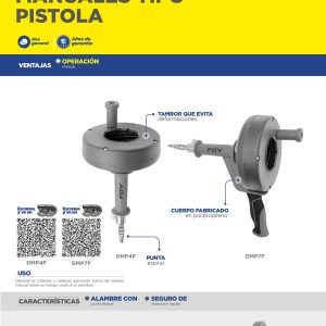 Destapacaños manual tipo pistola 7.6 m Foy
