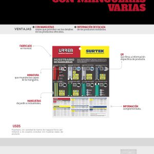 Muestrario de mangueras industriales y jardín Urrea