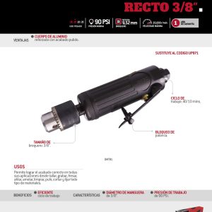 Moto-tool neumático recto 3/8" 20,000RPM Urrea