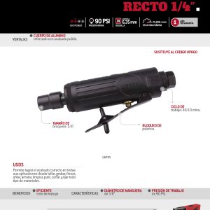 Moto-tool neumático recto 1/4" 25,000RPM Urrea