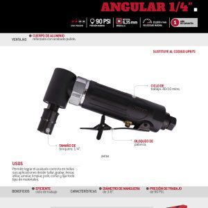 Moto-tool neumático angular 1/4" 20,000RPM Urrea
