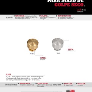 Tapa intercambiable para mazo de golpe seco, bronce Urrea