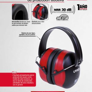Orejera ajustable de protección auditiva NRR 30 dB Urrea