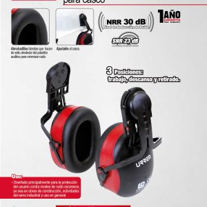 Orejera  ajustable de protección auditiva NRR 30 dB montable para casco Urrea