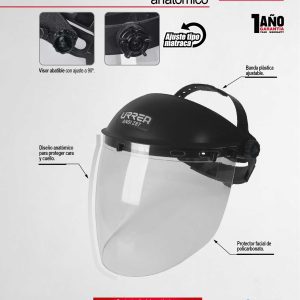 Protector de seguridad facial con mica de policarbonato anatómico Urrea