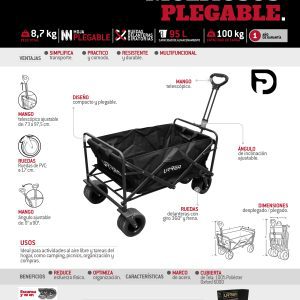 Carrito plegable multiusos color negro Urrea