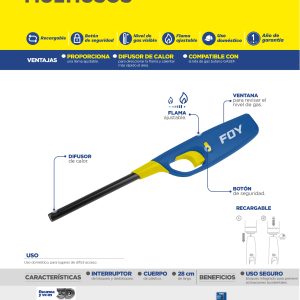 Encendedor recargable para cocina, 28 cm Surtek
