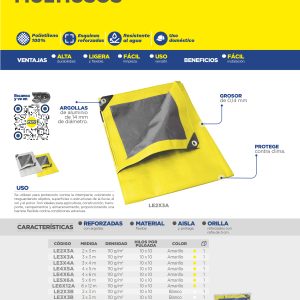 Lona de polietileno color blanco con fondo plata, 4 x 6 m Foy