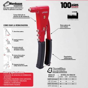 Remachadora manual de 10" Urrea