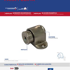 Tope magnético para puerta níquel satinado Lock