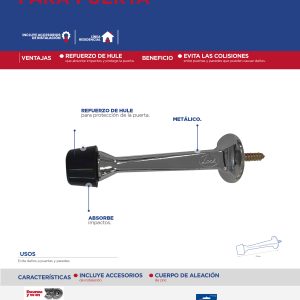 Tope recto para puerta latón brillante Lock