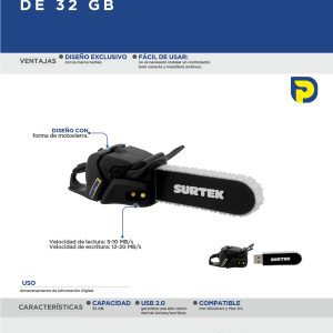 Memoria USB 32 GB tipo Motosierra Surtek