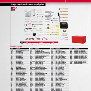 Juego maestro automotriz en pulgadas 137 piezas, con gabinete 9992 Urrea
