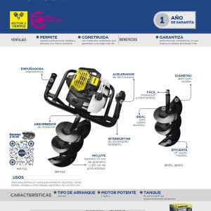 Motoperforadora a gasolina 52 cc Surtek