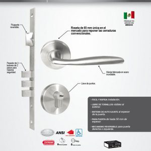 Cerradura entrada principal mec. de embutir Toscana Proforza