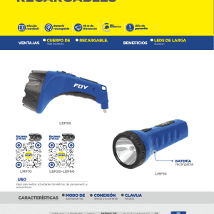 Linterna de LED de mano ergonómica recargable de 28 lm Foy