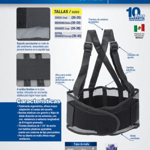 Faja elástica de malla respirable con 4 varillas CH Surtek