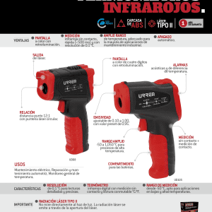 Termómetro infrarrojo con pantalla LCD -50°C a 680°C Urrea