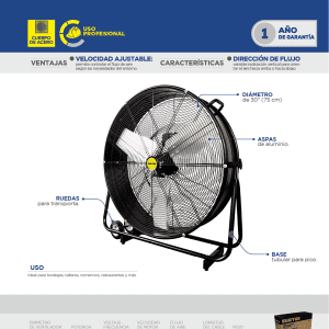 Ventilador de tambor 2 velocidades, 30" Surtek