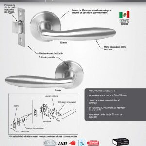 Combo Toscana función doble, acero inoxidable, llave de puntos, en caja Proforza