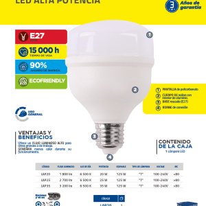 Lámpara de LED alta potencia, 35 W Foy