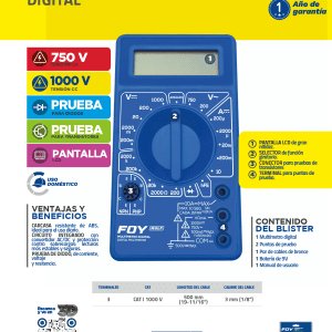 Multímetro digital compacto de gancho Foy