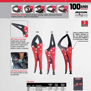 Juego de pinzas de presión, 3 piezas Urrea