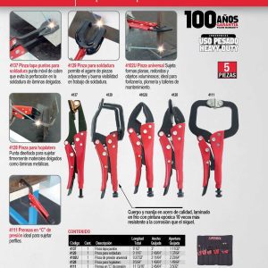 Juego de pinzas de presión para soldador, 5 piezas Urrea