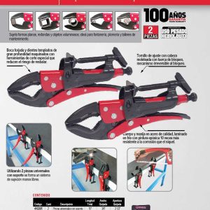 Juego de pinzas de presión con soporte para banco, 2 piezas Urrea