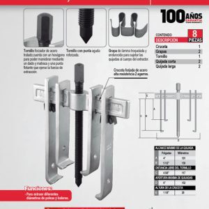 Extractor quijada recta tipo "A" 6 ton, 8 piezas Urrea