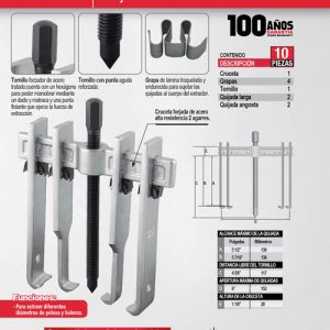 Extractor quijada recta tipo "A" 6 ton, 10 piezas Urrea