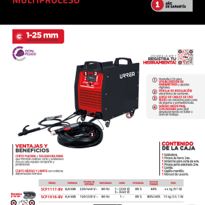 Soldadora cortadora de plasma 110 - 220  V, 160 A Urrea