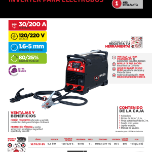 Soldadora inverter para electrodos de 1 fase 110 - 220 V, 200 A Urrea