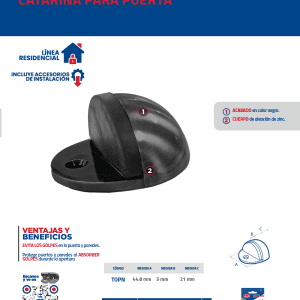 Tope tipo catarina para puerta negro Lock