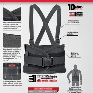 Faja elástica reforzadas con hebillas de alta visibilidad de 3 cinturones EG Urrea