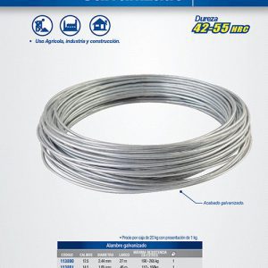 Alambre galvanizado calibre 22, 340 m, 20 kg Surtek