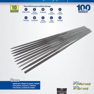 Juego de limas combinadas para joyero, 10 piezas Surtek