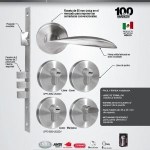 Manija Messina para entrada función doble, mecanismo embutir, visual Proforza