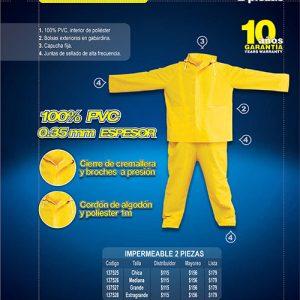 Traje impermeable sin reflejante con interior de poliéster M, 2 piezas Surtek