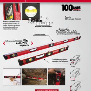 Nivel anti-impacto dual view 24" de aluminio Urrea