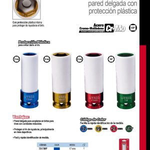 Dado de impacto en pulgadas cuadro de 1/2" con protección Nylamid, 7/8" Urrea