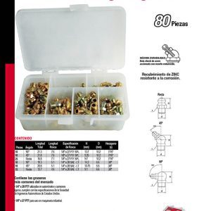 Juego de boquillas para graseras, 80 piezas Urrea