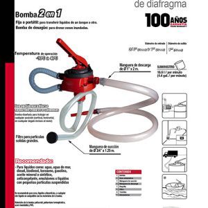 Bomba de trasvase de diafragma, suministro 16.7 Lt por minuto Urrea
