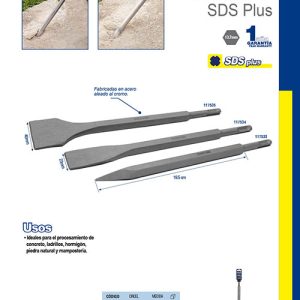 Cincel corta frío plano ancho SDS PLUS 10 mm x 250 mm Surtek